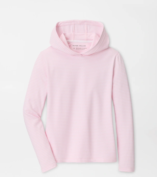 Pine Harbour Stripe Performance Hoodie in PEARL PINK
