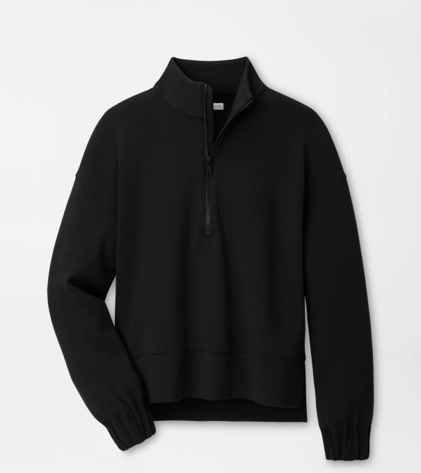 Flora Knit Half-Zip Pullover in Black