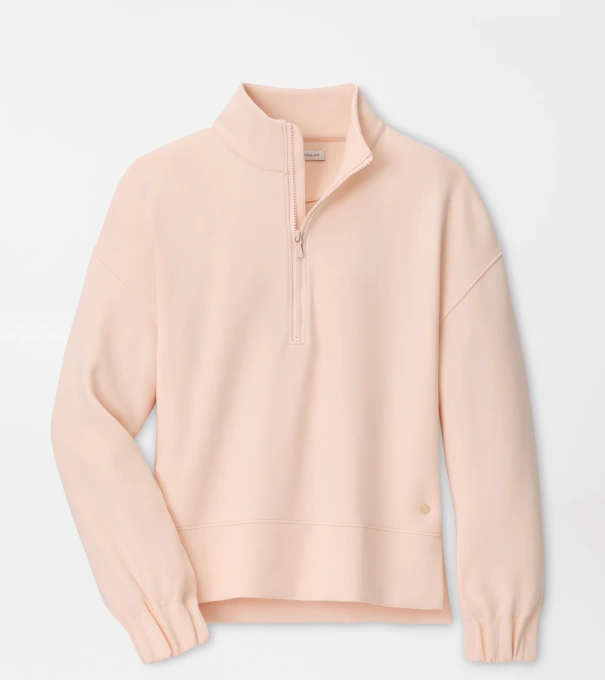 Flora Knit Half-Zip Pullover in ROSEWATER