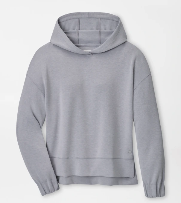 Flora Knit Melange Hoodie in Light Grey
