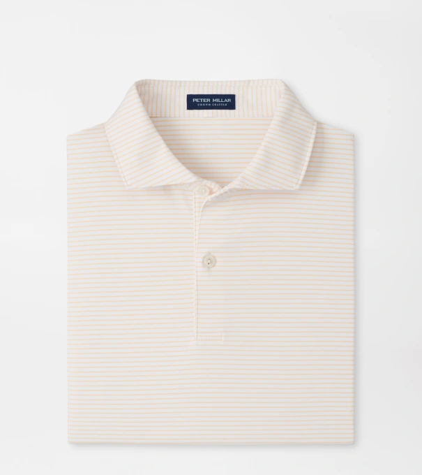 Ballad Performance Jersey Polo in WHITE / LIGHT ORANGE SORBET