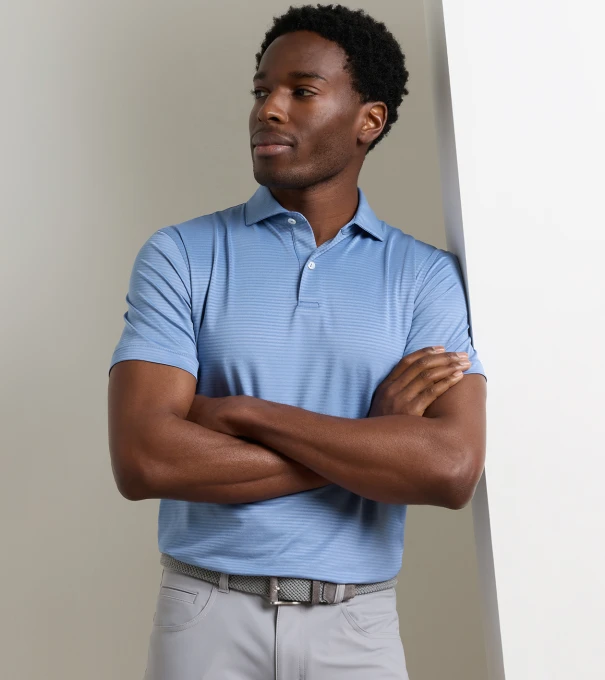 Empire Performance Jersey Polo in WINDY BLUE