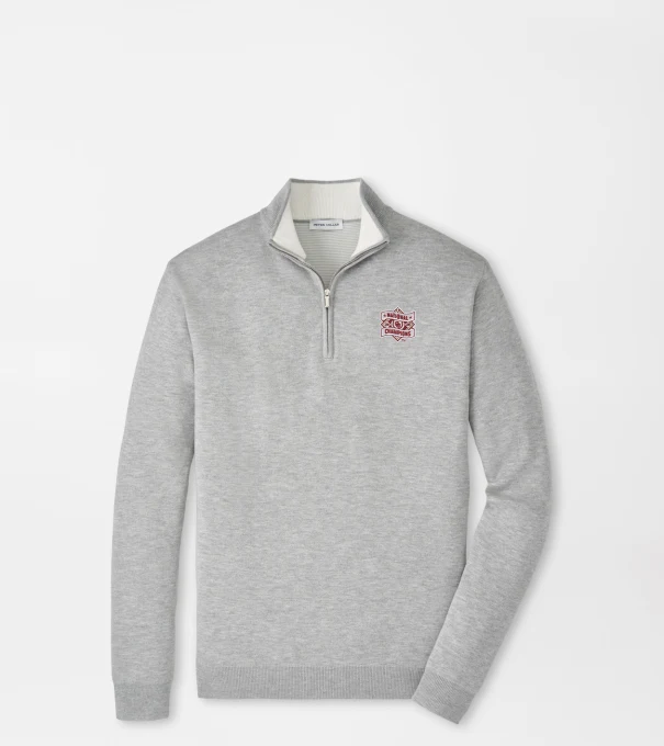 Oklahoma College World Series Coolspun Lite Cotton Quarter-Zip Sweater in British Grey