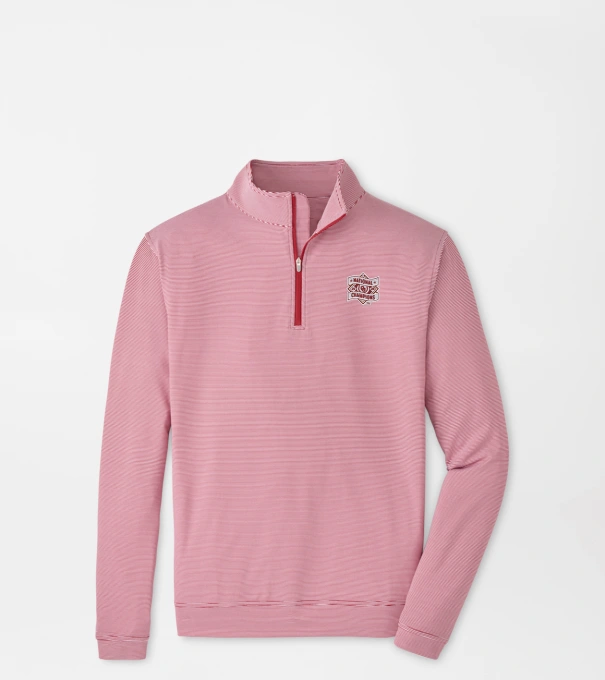 Oklahoma College World Series Perth Sugar Stripe Performance Quarter-Zip in Crimson1/White