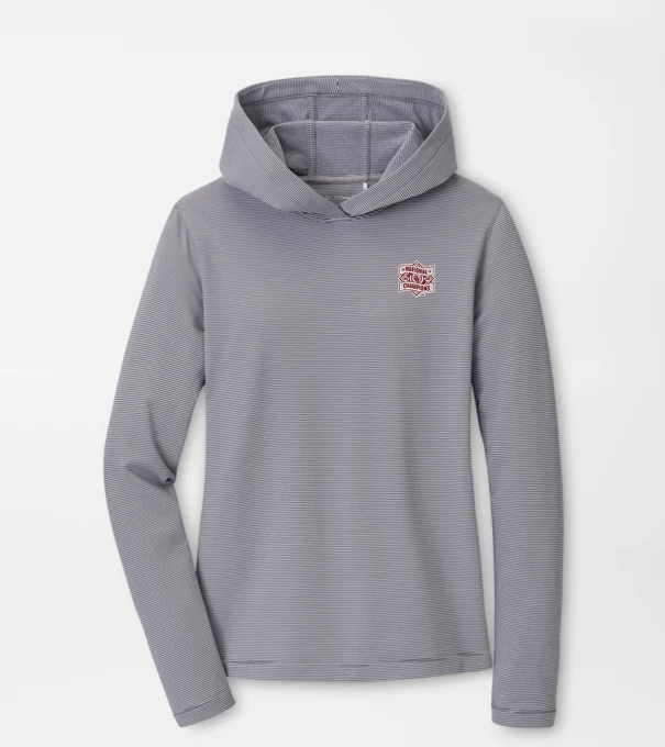 Oklahoma College World Series Women's Pine Sugar Stripe Performance Hoodie in Iron