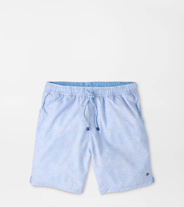 Shoreline Rays Swim Trunk in Cottage Blue