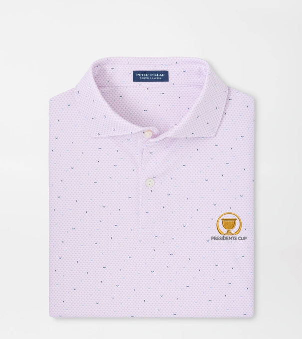 16th President's Cup Endives Performance Jersey Polo in WHITE / SOFT ORCHID