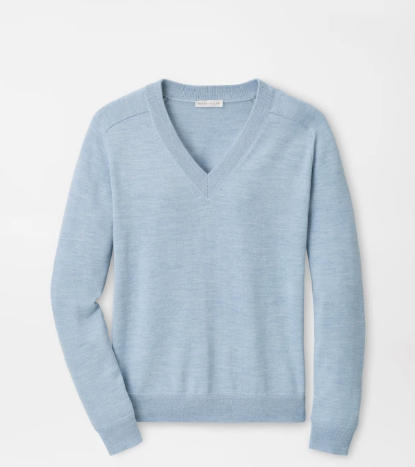Solarspun Sport Merino V-Neck Sweater in RAINWATER