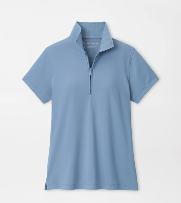 Keswick Zip Neck Short-Sleeve Polo in RAINWATER
