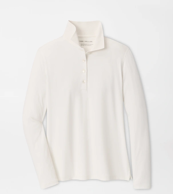 Keswick Long-Sleeve Button Polo in SOFT WHITE
