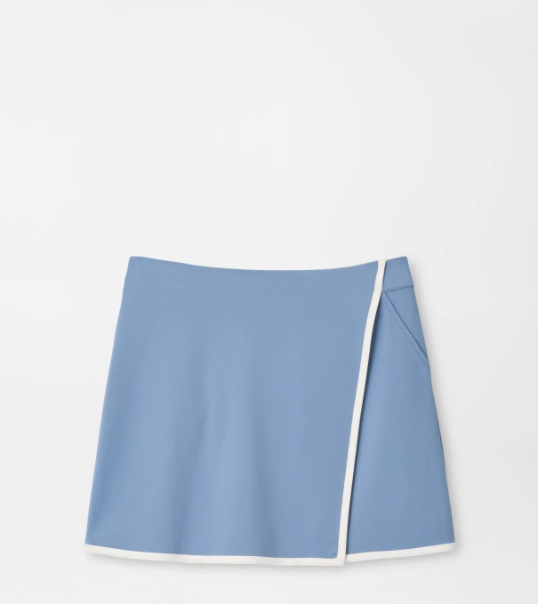 Charlotte Slit Skort in RAINWATER / SOFT WHITE