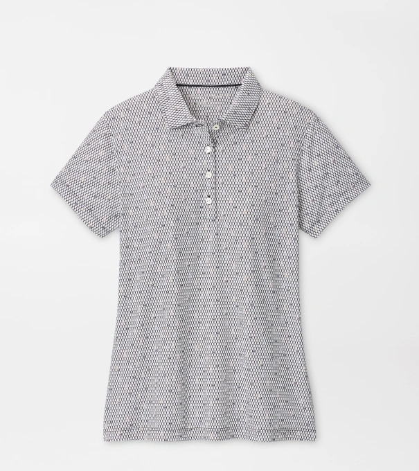Courtside Charm Short-Sleeve Jersey Polo in Black