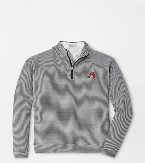 Arizona Diamondbacks Perth Sugar Stripe Performance Quarter-Zip in Black/White