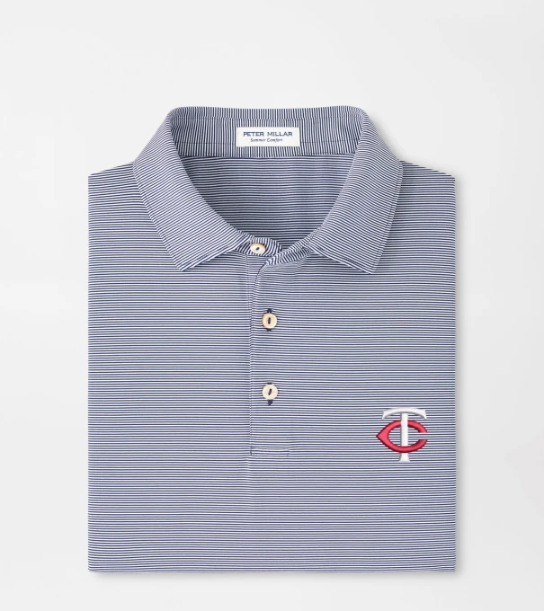 Minnesota Twins Jubilee Stripe Performance Polo in Navy