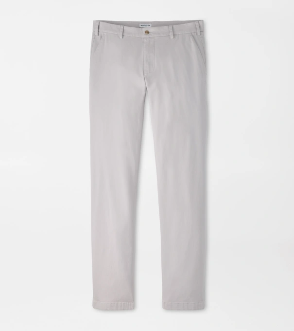 Signature Sateen Flat Front Trouser in Light Grey