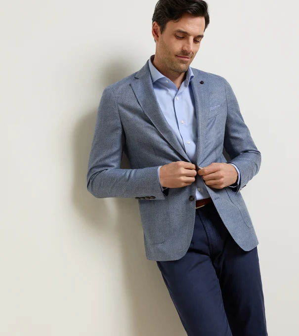 Cypress Herringbone Soft Jacket in WINDY BLUE