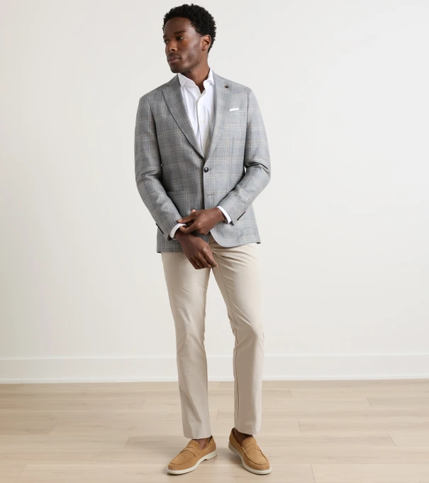 Denby Plaid Soft Jacket in Argento