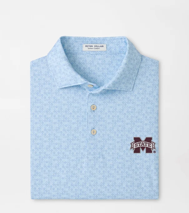 Mississippi State Bases Loaded Performance Jersey Polo in PALE BLUE