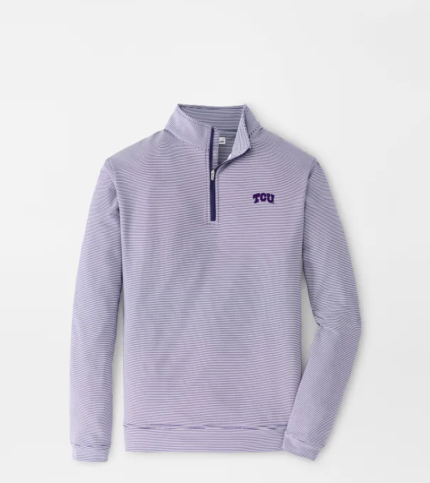 TCU Sugar Stripe Performance Quarter-Zip in Purple2/White
