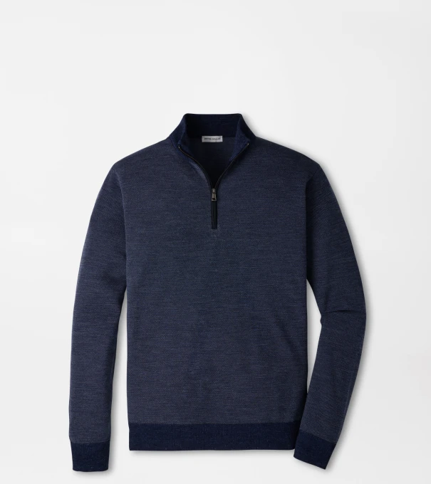 Blair Birdseye Quarter-Zip Sweater in Navy