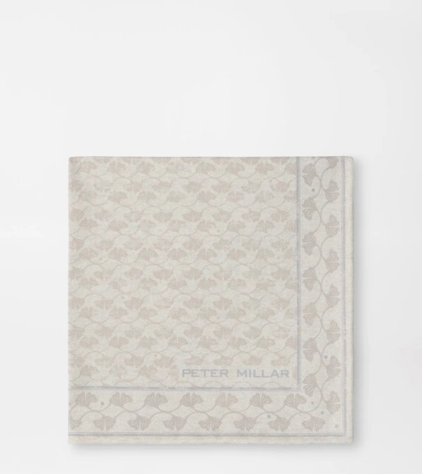Ginkgo Leaf Pocket Square in Almond