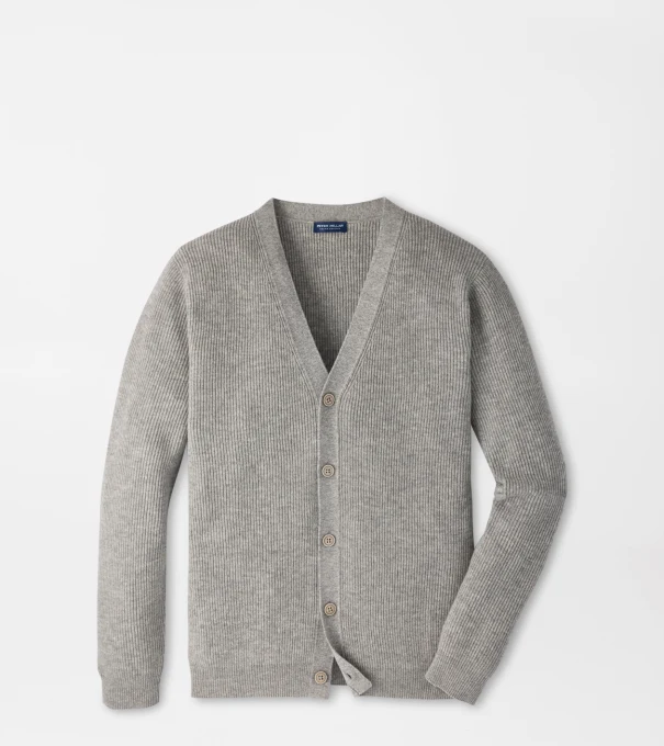 Alpine V-Neck Cardigan Sweater in Gale Grey