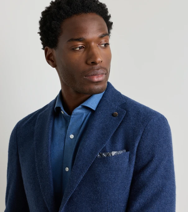 Mancini Pocket Square in BLUE PEARL
