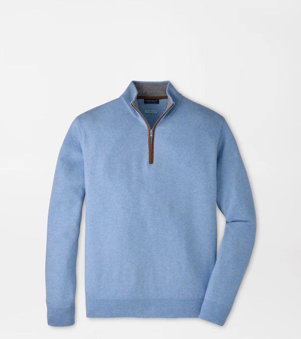 Artisan Crafted Cashmere Flex Quarter-Zip in Blue Frost
