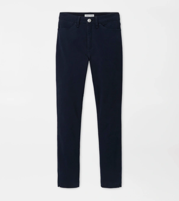 Karlie Stretch Sateen High Rise Trouser in Navy
