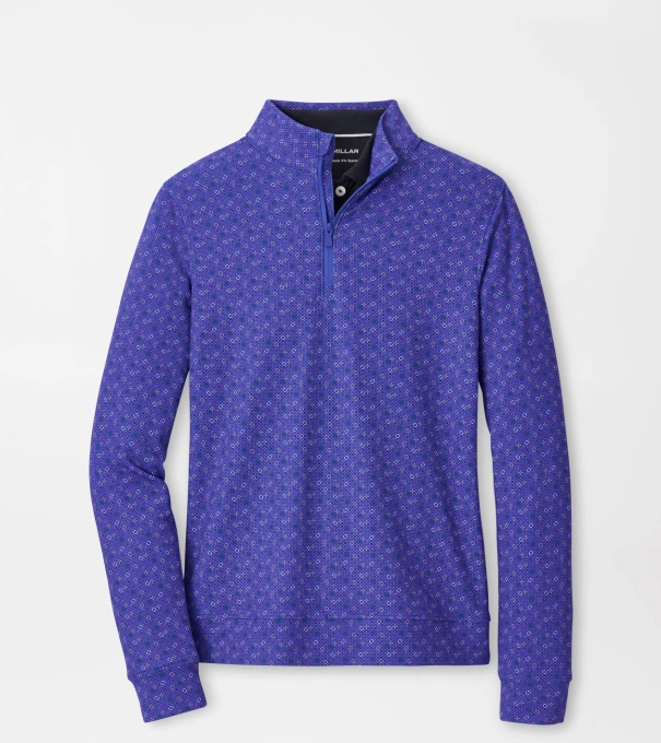 Perth Circle Back Performance Quarter-Zip in PACIFIC BLUE