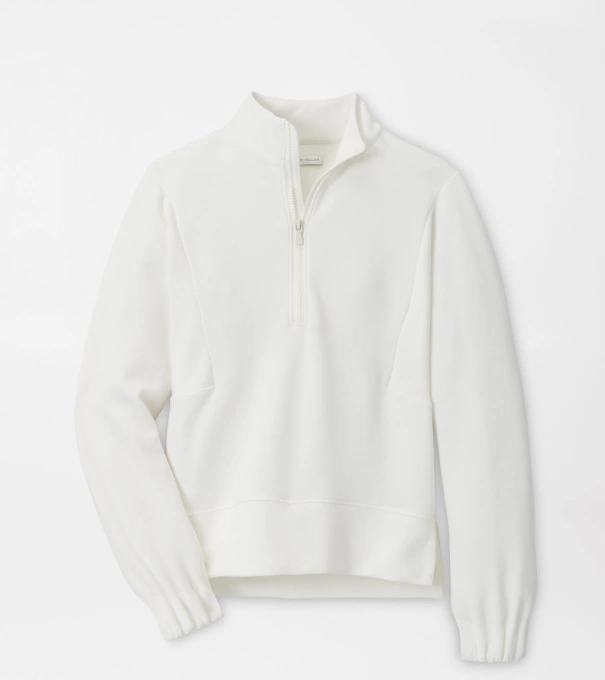Flora Knit Half-Zip Pullover in SOFT WHITE