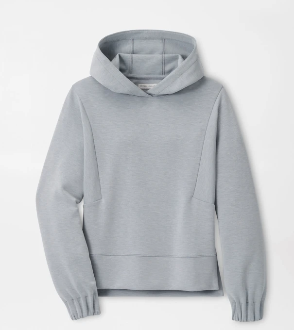 Flora Knit M&eacute;lange Hoodie in Light Grey