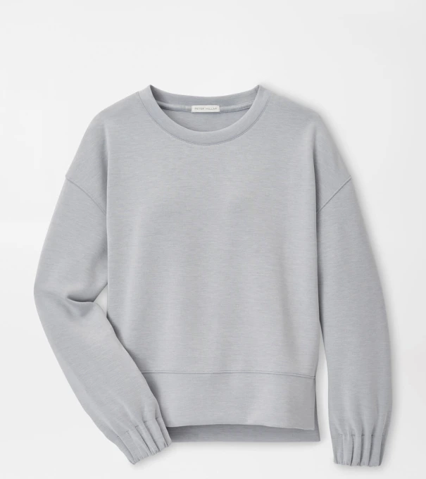 Flora Knit M&eacute;lange Crewneck in Light Grey