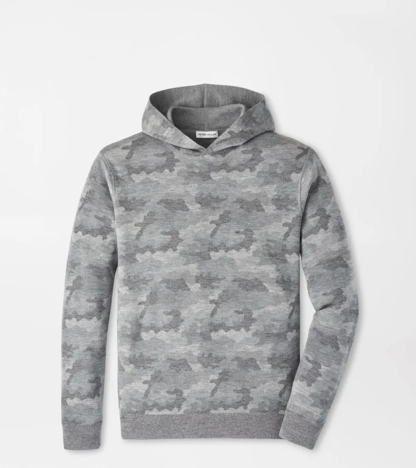 Reversible Camo Popover Hoodie in Gale Grey