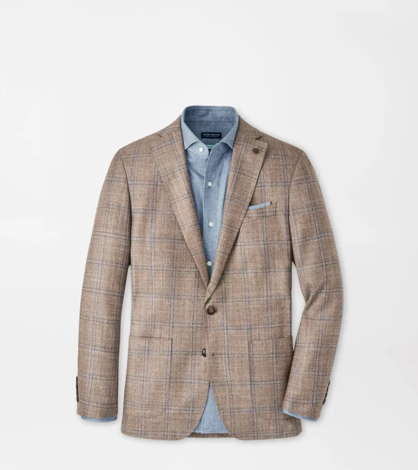 Leroy Windowpane Blazer in WALNUT