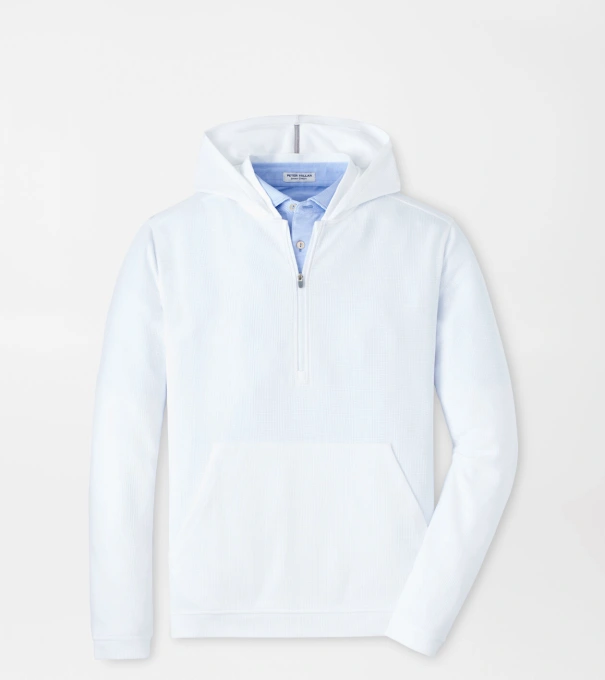 Grid Performance Half-Zip Hoodie in White