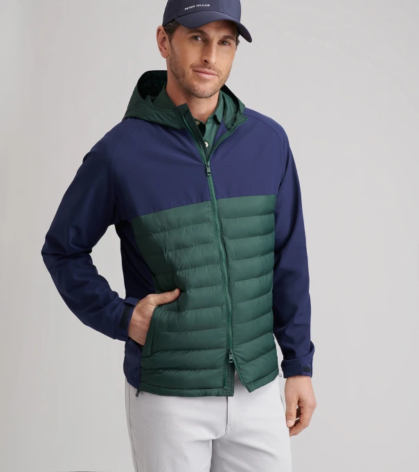Apex Hybrid Hoodie in NORDIC PINE/NAVY