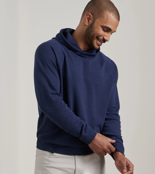 Crown Comfort Knit Hoodie in Navy