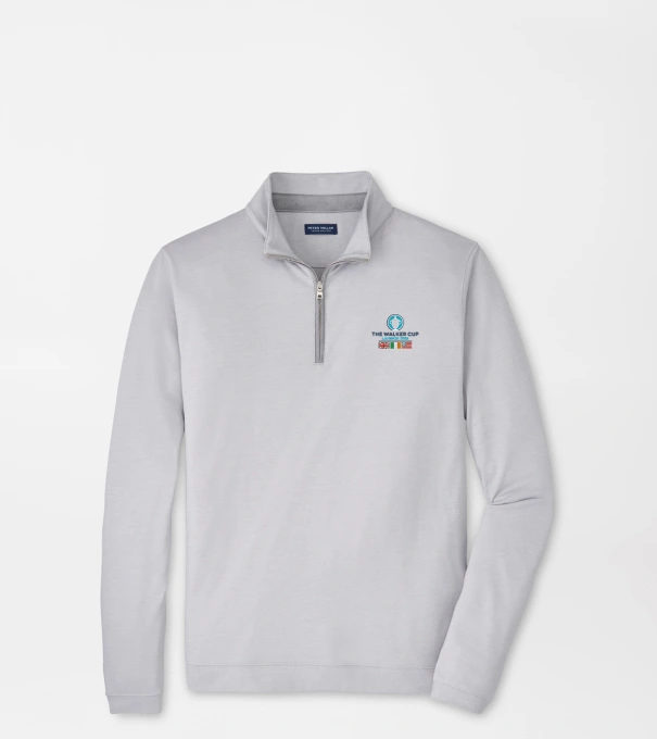 51st Walker Cup Albatross Cotton-Blend Piqu&eacute; Quarter-Zip in Gale Grey