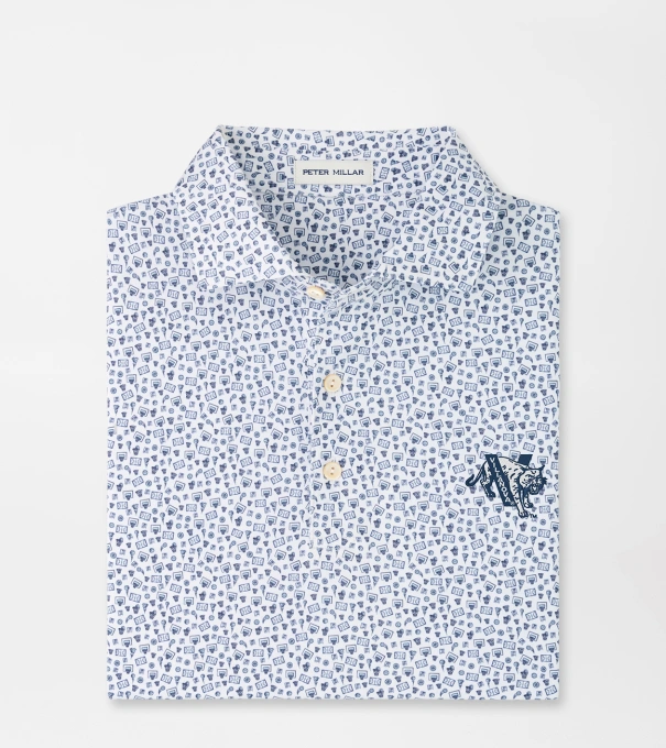 Villanova Vault Buzzer Beater Performance Jersey Polo in White/Navy