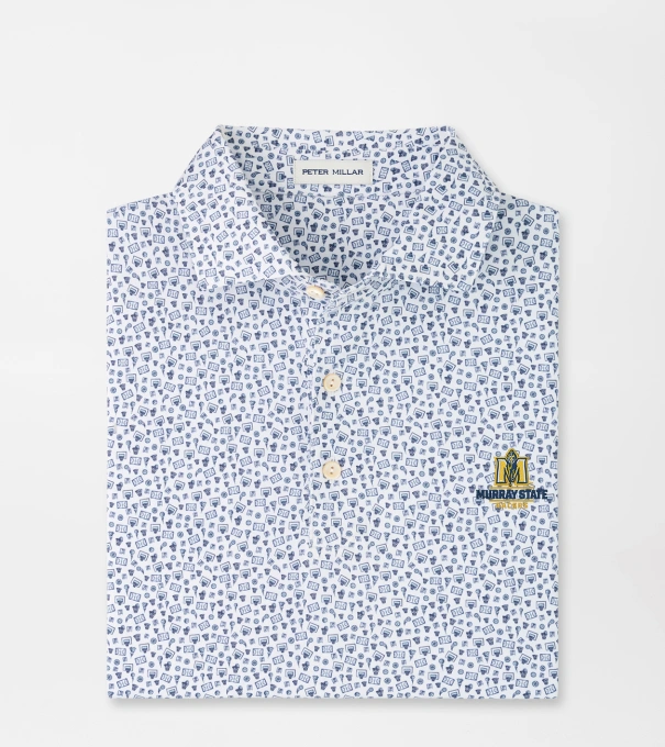 Murray State Buzzer Beater Performance Jersey Polo in White/Navy