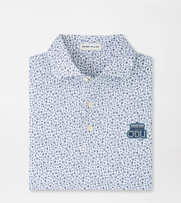 Old Dominion University Buzzer Beater Performance Jersey Polo in White/Navy