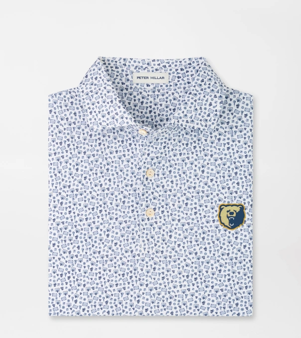 Morgan State Buzzer Beater Performance Jersey Polo in White/Navy