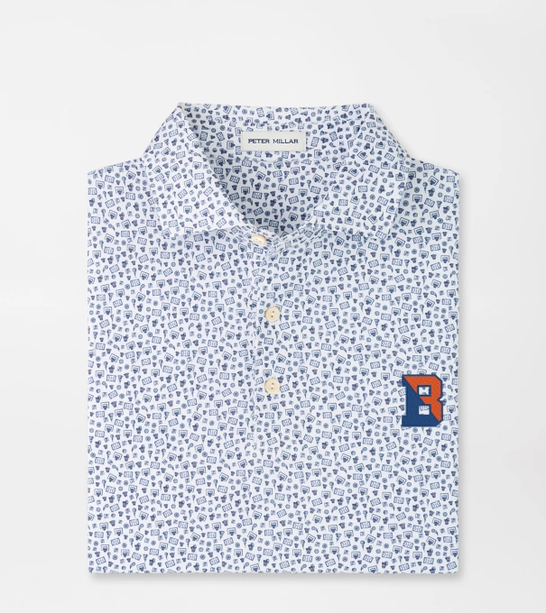 Bucknell Buzzer Beater Performance Jersey Polo in White/Navy