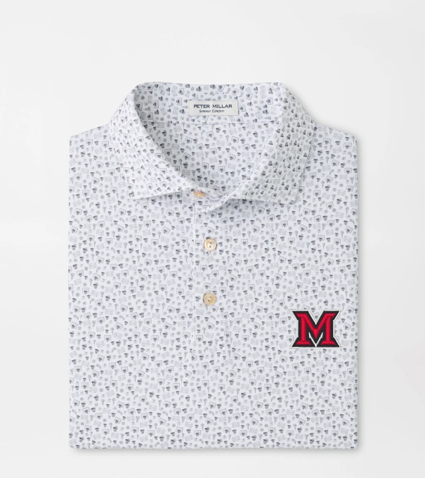 Miami of Ohio Buzzer Beater Performance Jersey Polo in White