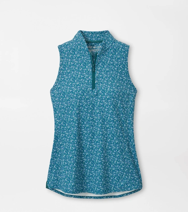 Shirley Garden Soir&eacute;e Sleeveless Zip Polo in DEEP JADE