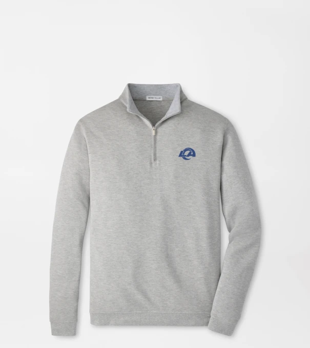 Los Angeles Rams Crown Comfort Quarter-Zip Pullover in Light Grey
