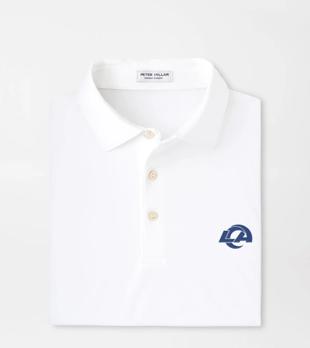 Los Angeles Rams Solid Performance Jersey Polo in White