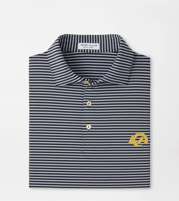 Los Angeles Rams Tiebreaker Performance Jersey Stripe Polo in Black