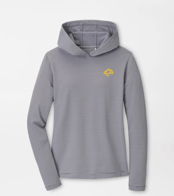 Los Angeles Rams Women's Pine Sugar Stripe Performance Hoodie in Iron